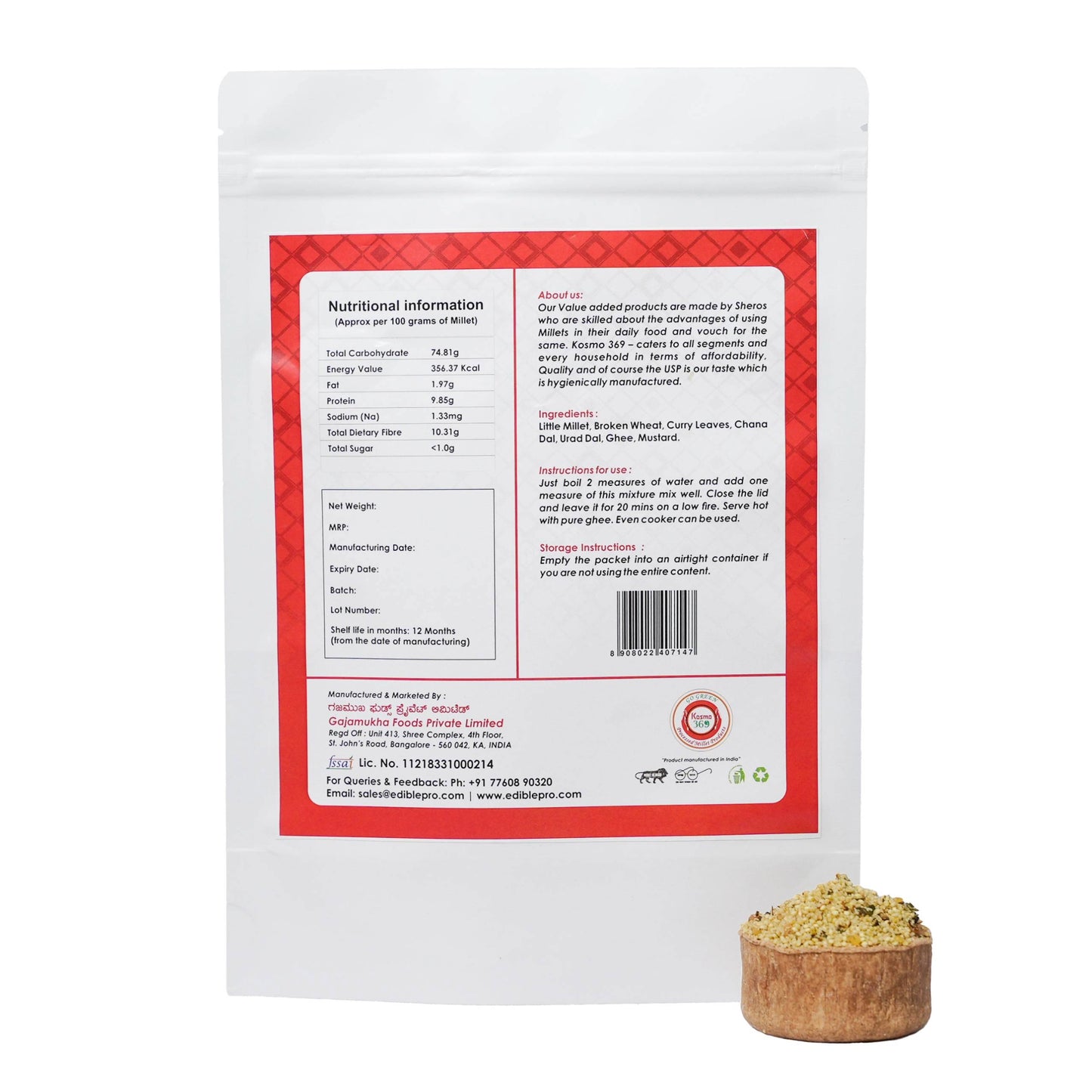 Daliya Mix | Millet Daliya Instant Premix | Traditional Authentic Indian Food